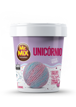 Pote de sorvete Linha KIDS sabor 500ml Unicórnio - Mr Mix Sorvetes