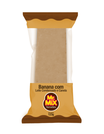 Paleta de Sorvete Banana com Leite Condensado e Canela - Mr Mix Sorvetes