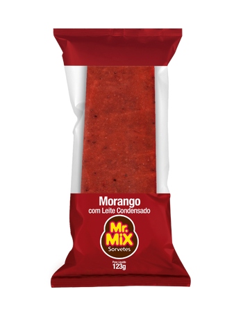 Paleta de Sorvete Morango com Leite Condensado - Mr Mix Sorvetes