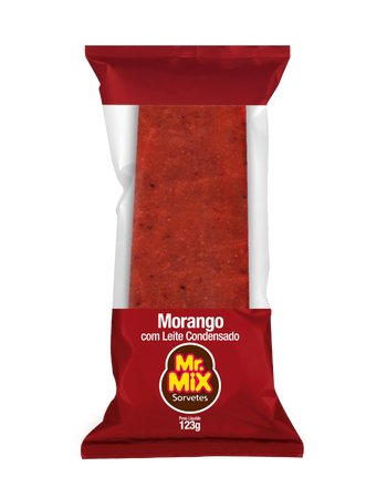 Paleta de Sorvete Morango com Leite Condensado - Mr Mix