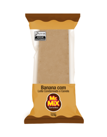 Paleta de Sorvete Banana com Leite Condensado e Canela - Mr Mix Sorvetes