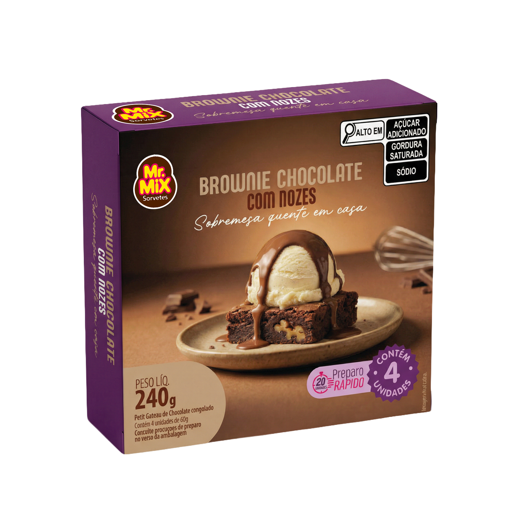 Sobremesas Brownie Chocolate com Nozes - Mr Mix