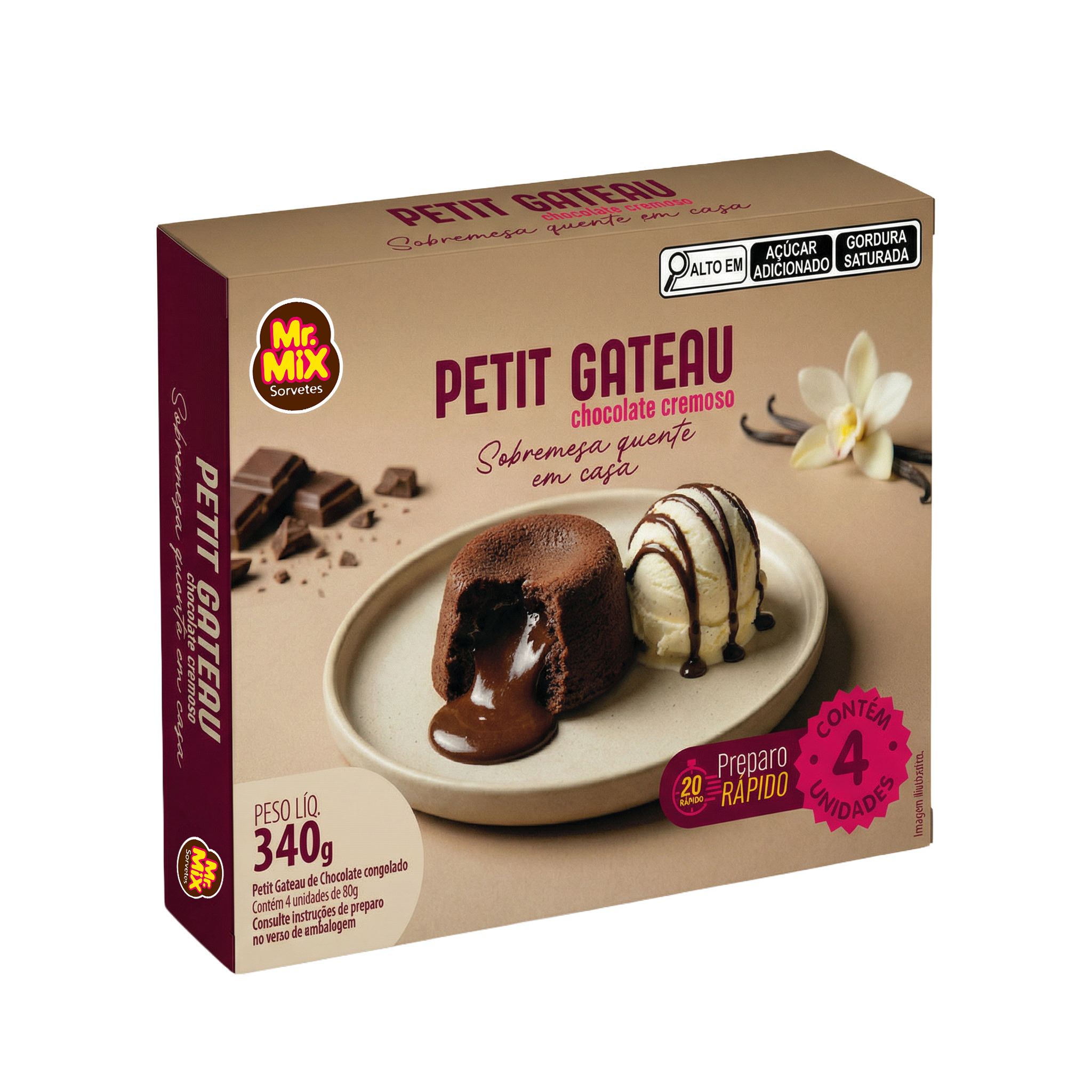 Sobremesas Petit Gateau Chocolate Cremoso - Mr Mix