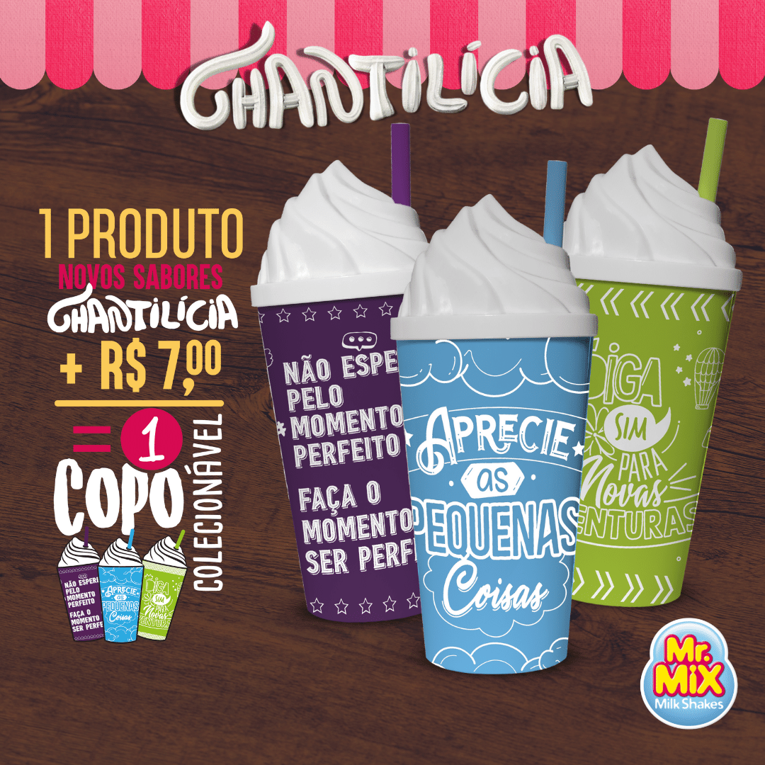 Chantilícia Milk Shakes Mr Mix ganham novos sabores. Blog MR Mix