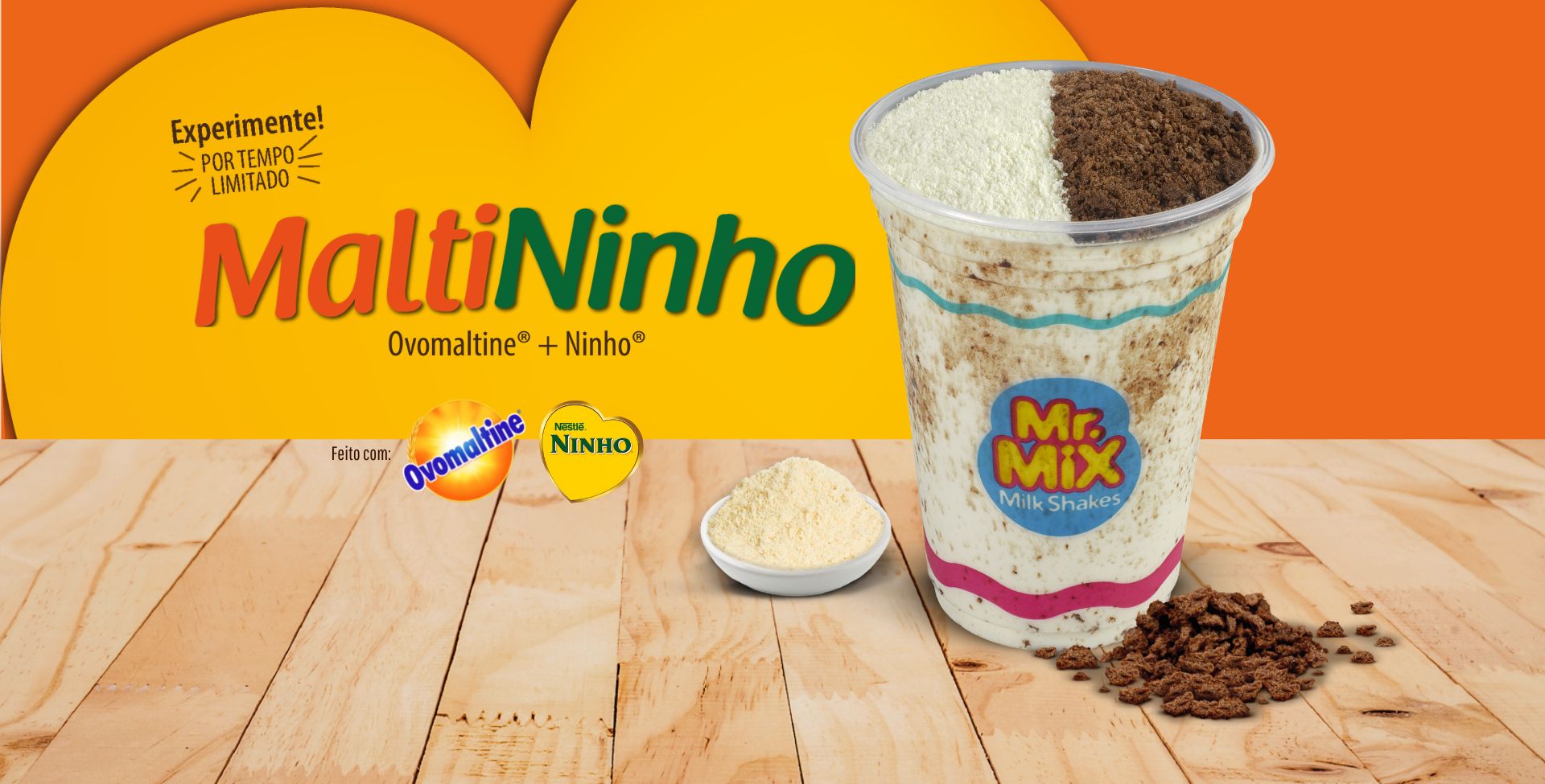 Milk Shake MaltiNinho (Ovomaltine® com Ninho®) chega às lojas Mr. Mix